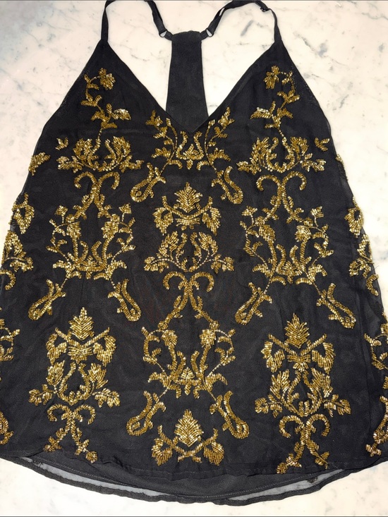 Alice + Olivia Tops - Alice+ Olivia top tank embroidered sequin gold Size XS